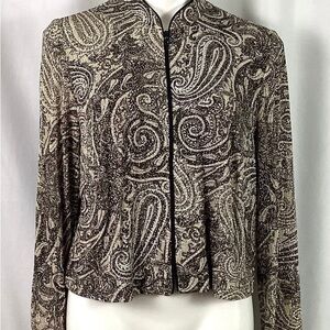 Alex Evenings Elegant Paisley Print Shimmer Top